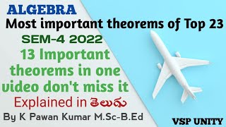 Most important theorems from top 23 of algebra  SEM4  vsp unity  ou  ku  pu  tu  mgu [upl. by Llehsim]