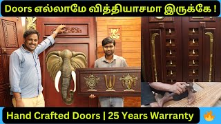 எங்கும் பார்த்திடாத Designs 😀  கதவுகளின் கோட்டை 🚪  Arya Bhangy Crafted Doors 😍 [upl. by Acinad]