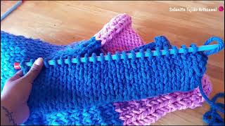 💥TEJE ESTA BUFANDA MÁGICA  DOS AGUJAS  TRICOT  PALITOS  Solanita Tejido Artesanal 🧶 [upl. by Ordnasil]