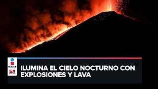 Así hizo erupción el volcán Etna en Italia [upl. by Ennaharas554]