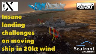 MSFS Insane landing challenges on moving ships in Hawaii with strong wind  MD500E CowanSim on XboxX [upl. by Wind]