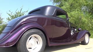 1934 Ford Three Window Coupe Hot Rod American cruiser [upl. by Goldie]