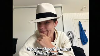 Unboxing Smooth Criminal White Fedora Hat [upl. by Traweek]