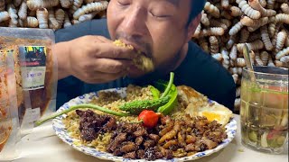 eating most expensive and favourite worm of northeast Nagaland  the rumbling spoons chutney [upl. by Nero818]