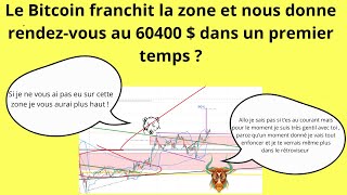 Le BTC franchit la zone et nous donne rdv au 60400  pour commencer Nvidia jarrive pas lavoir [upl. by Coyle]