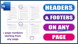 How to have different HEADERS in Word  Different headers on each page [upl. by Clementia480]