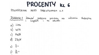 Procenty  klasa 6  GWO  Matematyka z plusem  sprawdzian  pdf w opisie [upl. by Yenruoc]