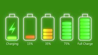 Battery Charging Green Screen l Mobile Charging Animation l HD [upl. by Bow]