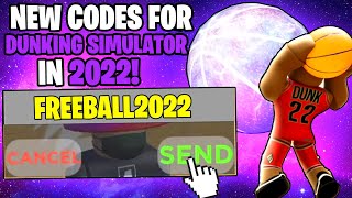 NEW ALL WORKING CODES FOR DUNKING SIMULATOR 2022 ROBLOX DUNKING SIMULATOR CODES [upl. by Klotz189]