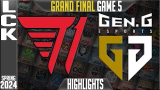 T1 vs GEN Highlights Game 5  GRAND FINAL Playoffs LCK Spring 2024  T1 vs GENG G5 [upl. by Odlanier876]