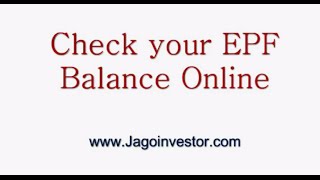 How to check your EPF Balance Online [upl. by Urbana958]