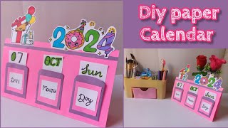 How to make a cute desk calendar  diy calendar  paper Mini Calendar paper crafts for school  DIY [upl. by Arodnap]