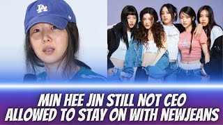 MIN HEE JIN Still Out as CEO ADOR Compromise ALLOWS her to Control NEWJEANS Production [upl. by Gabriela754]