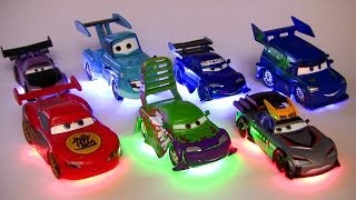 Light Up Deluxe DieCast Set Tuners DJ WIngo Lightning McQueen Mater Disney Pixar Cars Toons Toys [upl. by Akym350]