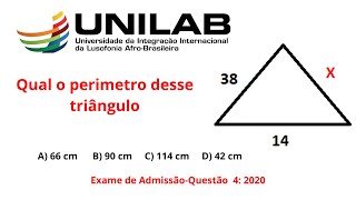 Questão 4  exame de Matemática  2020  UNILAB RESOLUÇÃO [upl. by Teferi]