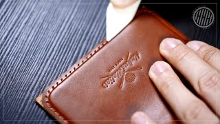 I made a vertical bifold wallet using leather scraps  ASMR [upl. by Teerprah947]