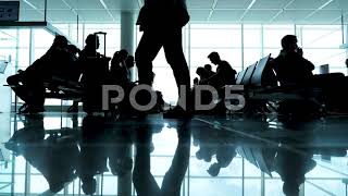 People Waiting At Departure Gate On Airport  Stock Footage 4K [upl. by Seavir]