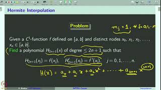 Week 9  Lecture 45  Polynomial Interpolation Hermite Interpolation [upl. by Aihpledalihp]