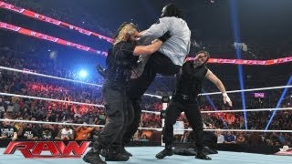 The Shield Triple Power Bombs Mark Henry Raw July 15 2013 [upl. by Stetson]