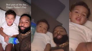 Odell Beckham Tells His Son To Say Night Night Before Bed [upl. by Amorete]