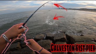 Fishing OFF and ON the Galveston 61st pier Galveston Texas [upl. by Jaine]