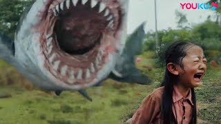 【CLIP】Big Shark attacked a little girl while she was on a swing  Land Shark  YOUKU MONSTER MOVIE [upl. by Nashbar]