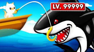 DEEP OCEAN FISHING For SECRET MEGALODON SHARK Funny Cat Goes Fishing Gameplay [upl. by Ecerehs]