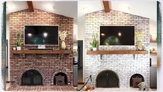 How To Whitewash A Large Brick Fireplace [upl. by Stavros]