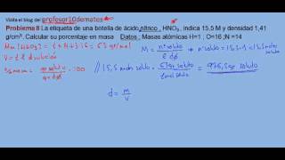 Ejercicios y problemas resueltos de disoluciones 8 [upl. by Reinnej]