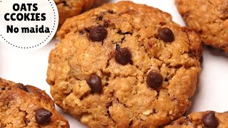 Healthy Oats Cookies With No Maida No Butter No Eggs  Oatmeal Cookies With Chocolate Chips [upl. by Ratcliff]