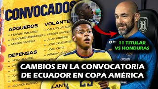 CAMBIOS EN LA CONVOCATORIA DE ECUADOR 😱 NILSON ANGULO A LA COPA AMÉRICA  EL 11 DE LA TRI VS HONDUR [upl. by Kenzie]