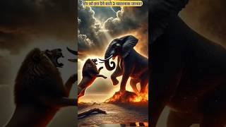 शेर को हरा देने वाले 3 खतरनाक जानवर 😱 facts shorts lion elephant giraffe ytshorts [upl. by Ahsimet986]