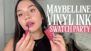 NEW RELEASE MAYBELLINE VINYL INK 💄 SWATCH PARTY  PH [upl. by Suhcnip]