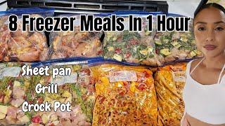 8 QUICK amp EASY Freezer Meals in 1 Hour  Crock Pot Sheet pan amp Grill meals freezermeals bulk [upl. by Asirac]