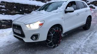 VOLKSWAGEN TIGUAN amp MITSU ASX RVR Outlander Sport  THIS IS HOW I DESTROYED MY Snow Chains [upl. by Haidej]