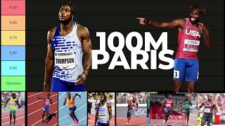 Predicting Paris 2024 Mens 100m Race Tier List Overview Reveals Likely Champions [upl. by Enamart692]