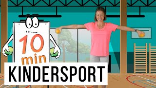 Kinder Sport 10 min  Kindertraining im Distanzunterricht für zu Hause [upl. by Earised]