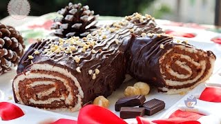 TRONCHETTO DI NATALE SENZA COTTURA ALLA NUTELLA [upl. by Xerxes747]