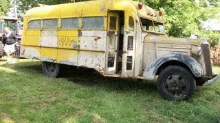 Awesome 1937 School bus Project Progress video 1 [upl. by Adneral84]