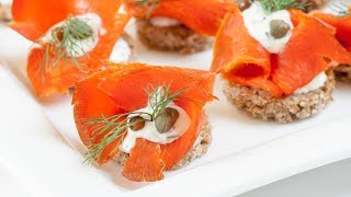 How to Make Smoked Salmon Canapés  Best Smoked Salmon Canapes  Finger Food [upl. by Rudin]