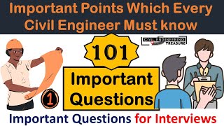 points Civil Engineer Must KnowImportrant interview questions for civil engineerscivil knowledge [upl. by Eeramit]