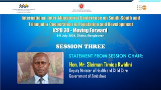 PPDUNFPA 21iimc2024  Session 03  Statement by Session Chair Hon Mr S T Kwidini [upl. by Yarak]