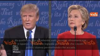 Sfida TV con Hillary Trump quotLaw and Order contro le tensioni razzialiquot  Sottotitolato [upl. by Anthia]