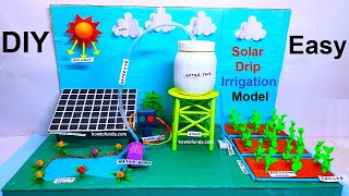 solar energypower drip irrigation systems model making  eco friendly  howtofunda  solar panel [upl. by Atikam513]