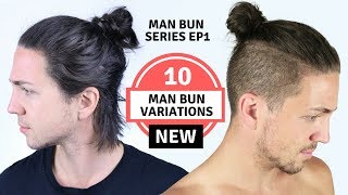 ✅ 10 Different Man Bun Styles  Men’s Long Hairstyles [upl. by Marla]