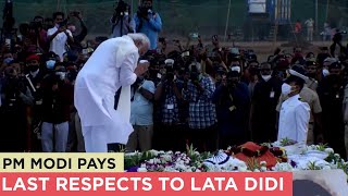 PM Modi pays last respects to Lata Didi [upl. by Xonnel250]