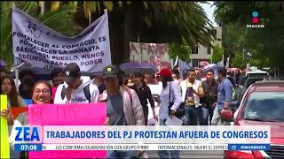 Trabajadores del Poder Judicial protestan afuera de los congresos  Noticias con Francisco Zea [upl. by Nwavahs]