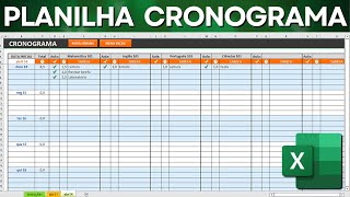 Planilha de Cronograma de Estudos no Excel  Baixar Grátis  Quadro de Organização Dinâmico [upl. by Fabien]