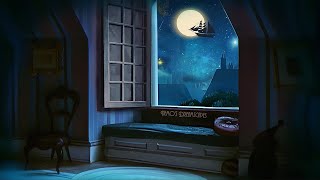 Dreaming of Neverland Oldies music playing in another room open window night ambience ASMR [upl. by Hnaht]