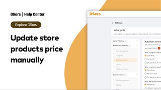 Explore DSers  Update store products price manually  DSers [upl. by Ayit]